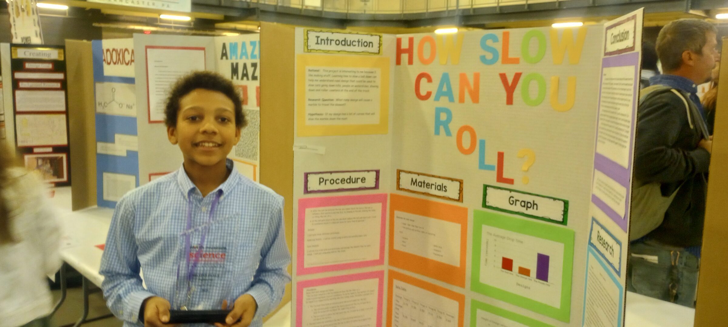 JT middle school science fair display
