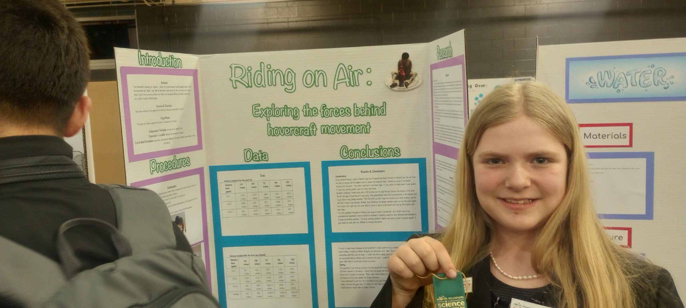 noelle gets honorable mention at north museum science fair