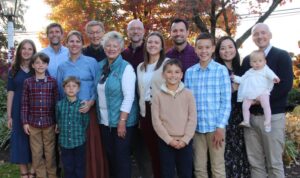 NANCY WITH HER FOUR CHILDREN AND SIX GRANDCHILDREN