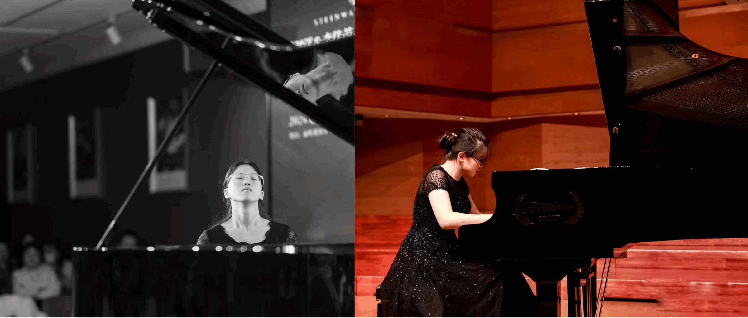 Jiarui Li and Yulan Chi playing piano