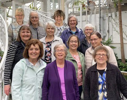 PHOTO: THE FRIENDS OF ‘721ST ROW: JEAN (LEHMAN) SHOWALTER, LUANNE (EBERSOLE) HORST, SUE (GINGRICH) MARTIN 2ND ROW: DEB (WEAVER) WEAVER, JEAN (LANDIS) SENSENIG 3RD ROW: MIRIAM (RISSER) ZEHR, CHARLENE (LEHMAN) HARNISH, MARYANN (GOOD) HOOVER 4TH ROW: NAOMI (MARTIN) MILLER, BETTY LOU (HORNING) EBERLY, ANITA FREY, KAREN (HOOVER) COPENHAVER