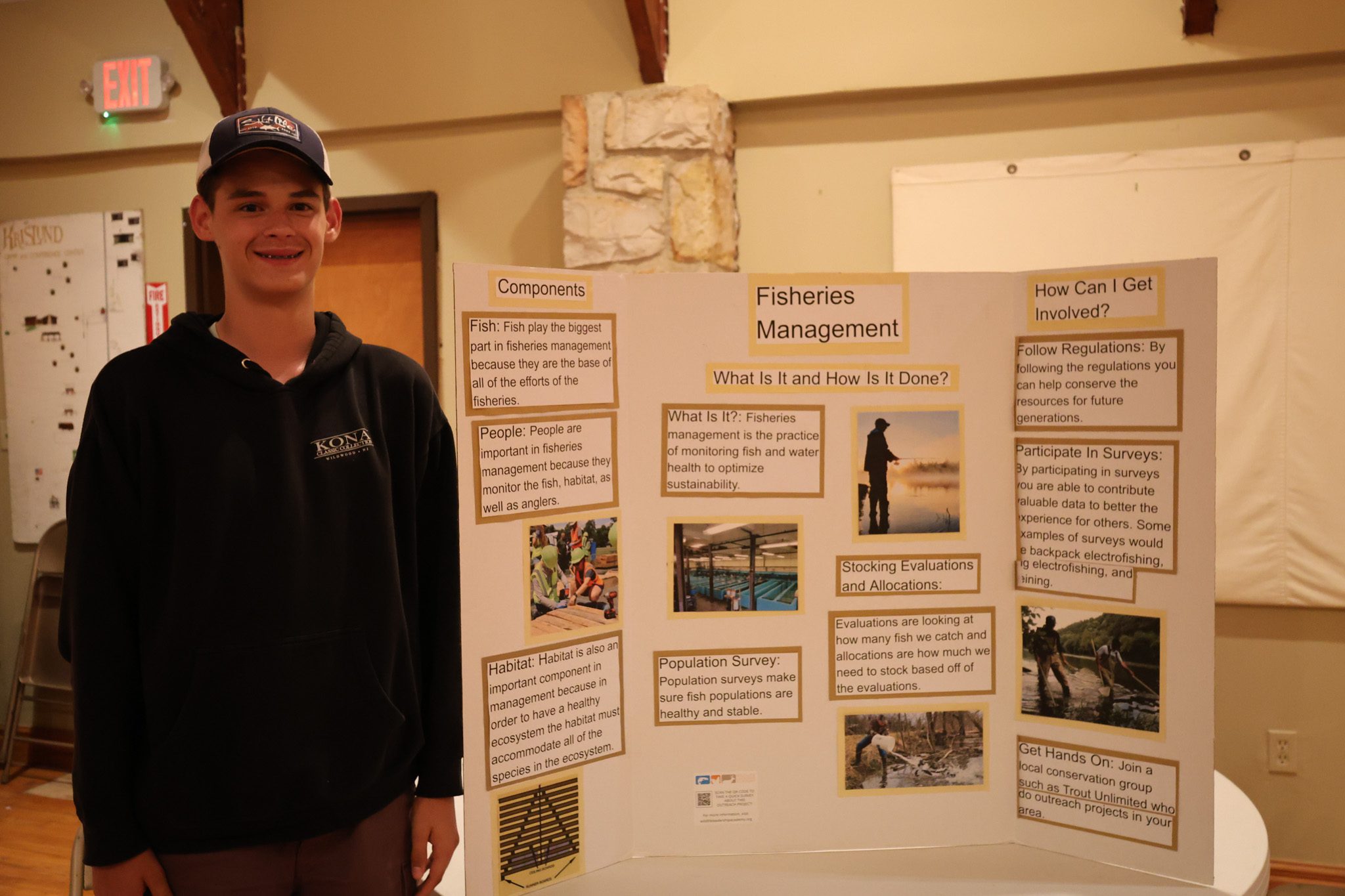 Liam Dangler presentation board for fish reseach