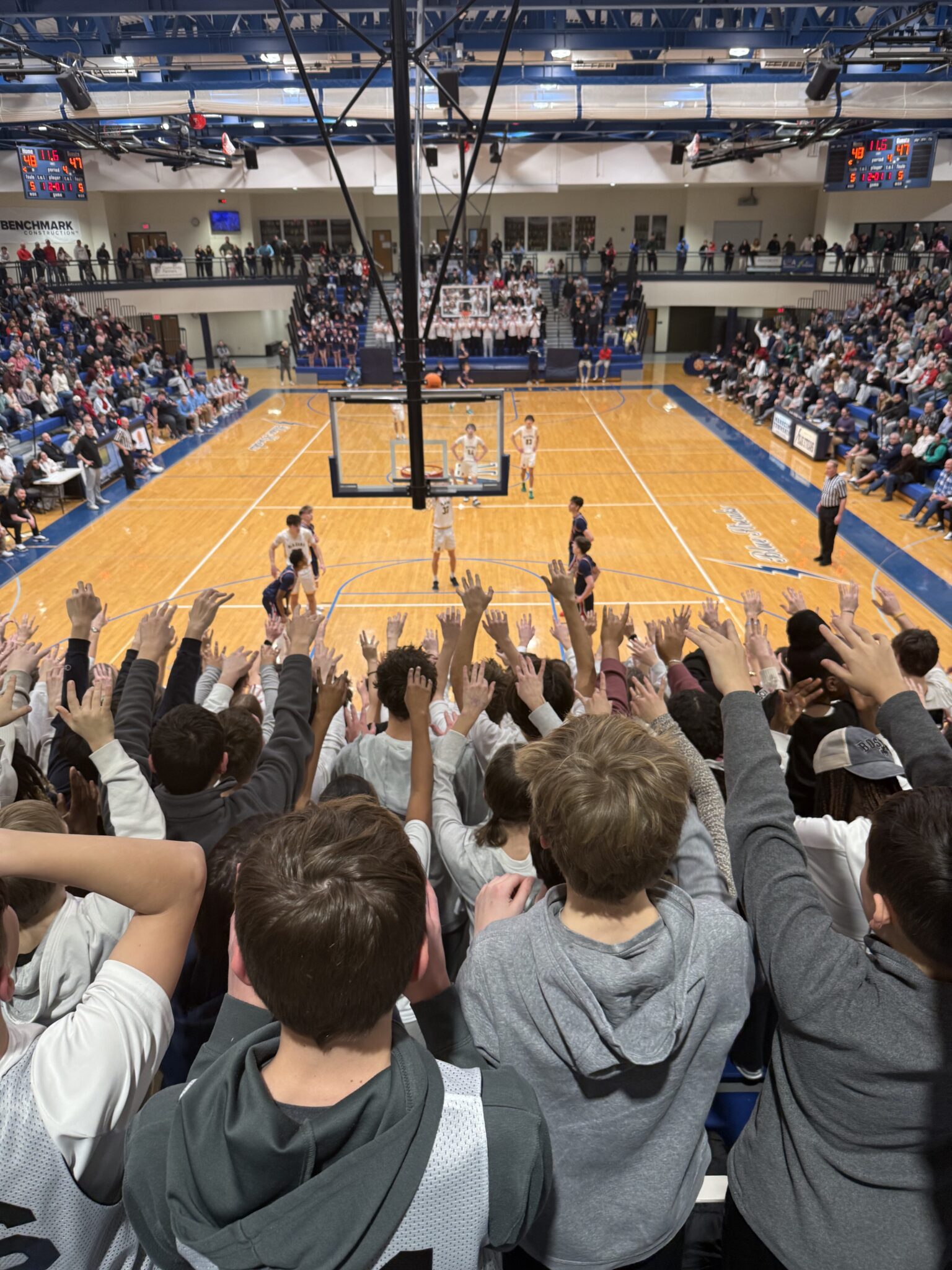 LL League championship boys basketball game 2026 - crowd cheering in the stands