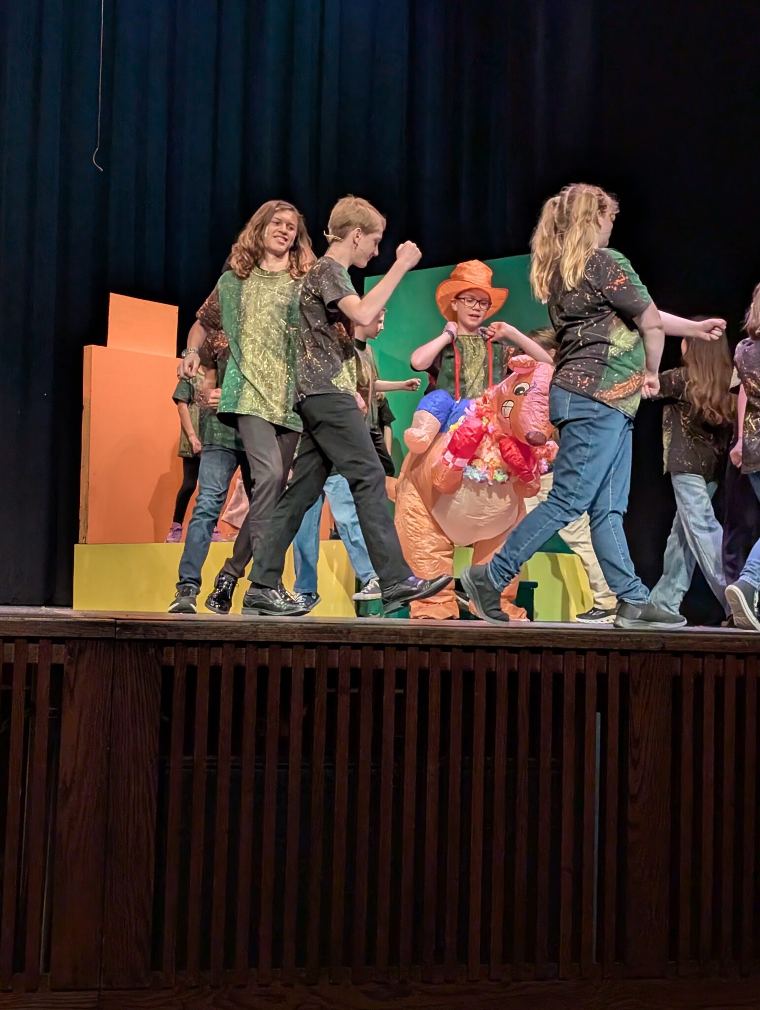 students dancing on stage