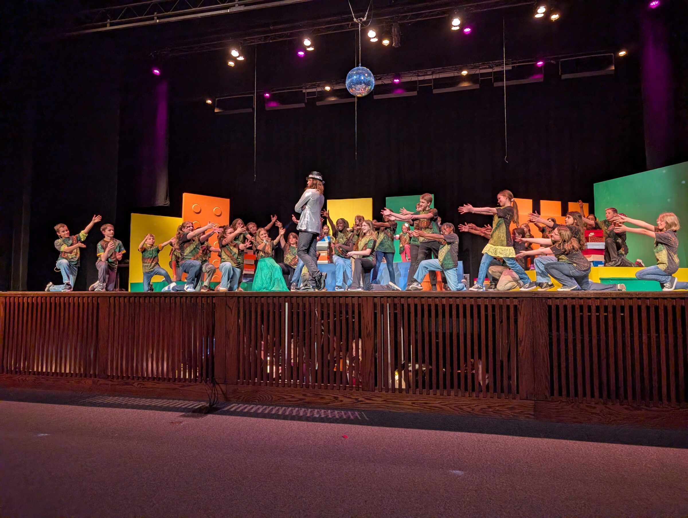 students on stage