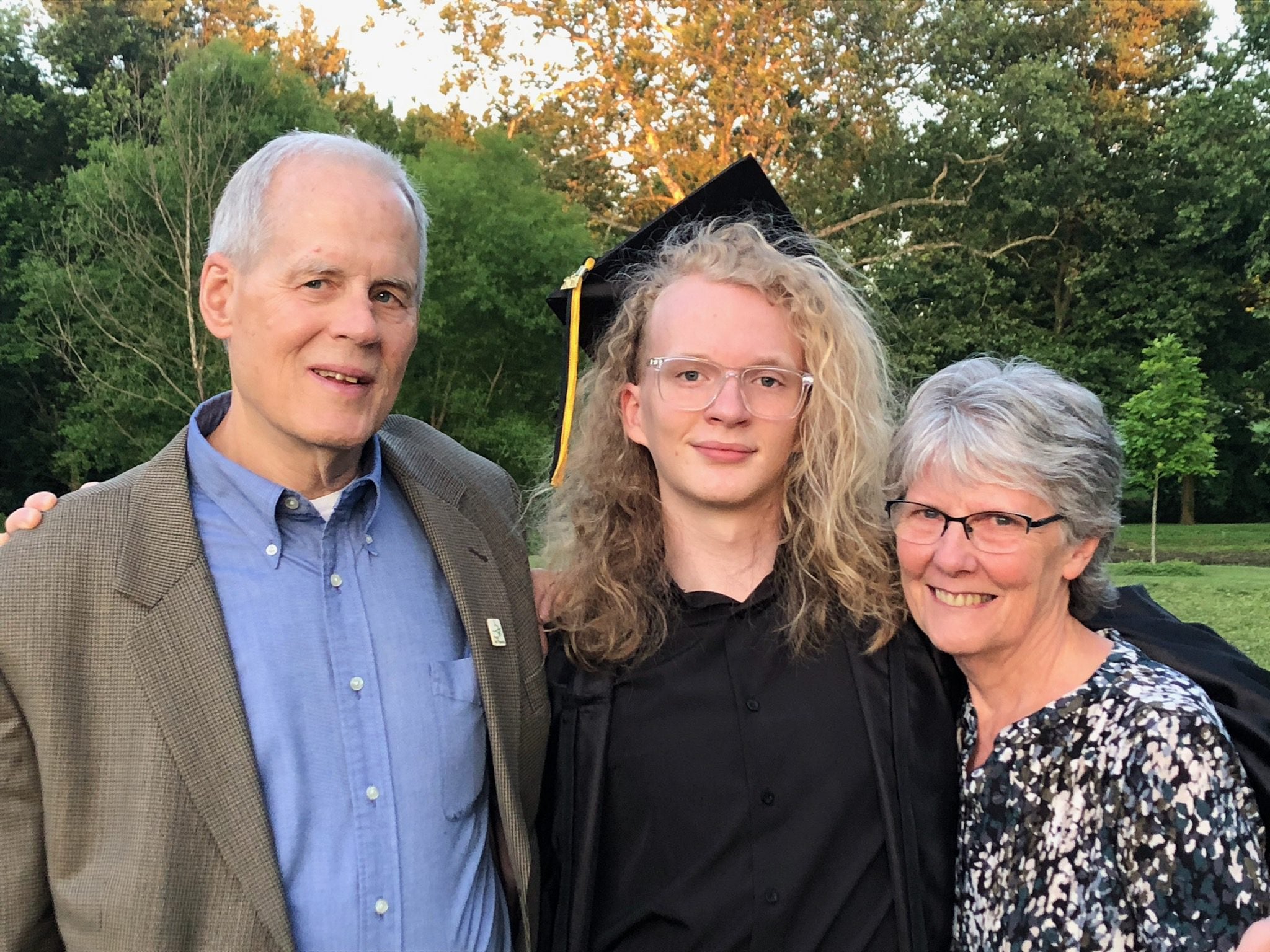 DON & LORETTA SHARP ‘70 WITH THEIR GRANDSON, AUGUST STETLER ‘24 AT HIS LMH GRADUATION. PHOTO CREDITS: COLETTE STETLER